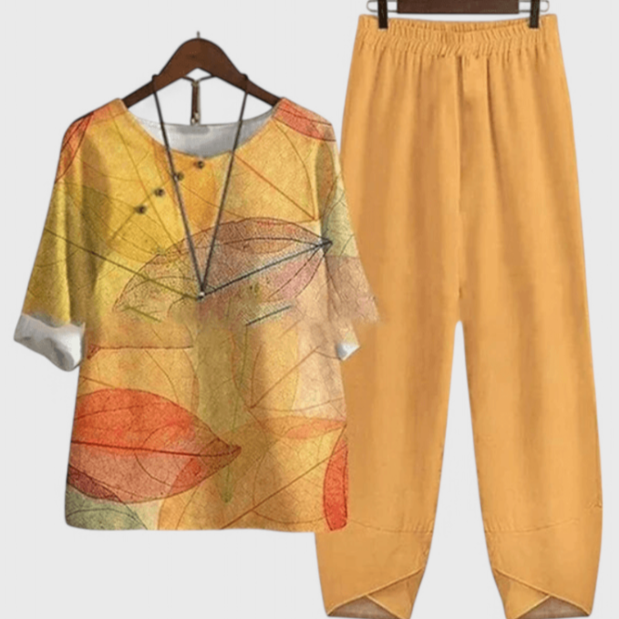 Ursula Conjunto Chic de Camisa y Pantalón con Estilo Relajado