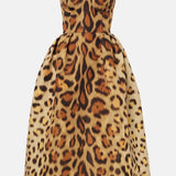 Tiana Vestido Midi Bustier Leopardo