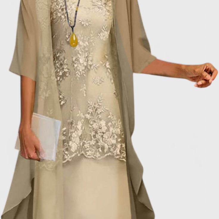 Apolline Vestido Conjunto Elegante de Chiffon con Diseño Atemporal