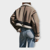 NovaLeather Chaqueta de Cuero con Forro Interior y Cinturon