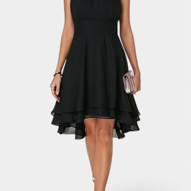 Anouk Vestido de Gasa con Volantes y Silueta Entallada