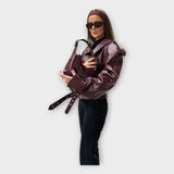 Nova Chaqueta de Cuero con Cinturón - Estilo Versátil