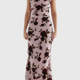 Irina Vestido Deslizante con Estampado Floral y Espalda Descubierta