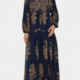 Yaiza Vestido Maxi con Aire Bohemio y Estampado Vintage