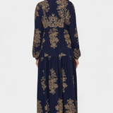 Yaiza Vestido Maxi con Aire Bohemio y Estampado Vintage