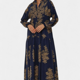 Yaiza Vestido Maxi con Aire Bohemio y Estampado Vintage