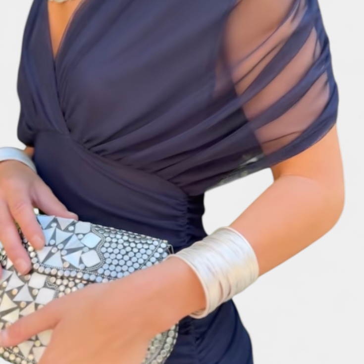 Alondra Vestido Largo con Estampado Floral Fantasía y Escote en V