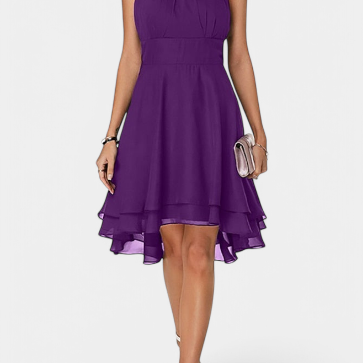 Anouk Vestido de Gasa con Volantes y Silueta Entallada