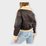 Nova Chaqueta De Cuero Moderna - Forro Interior Y Cinturón