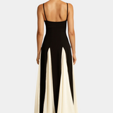 Catalina Vestido Maxi Bicolor de Tirantes Finos