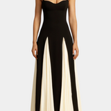 Catalina Vestido Maxi Bicolor de Tirantes Finos