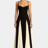 Catalina Vestido Maxi Bicolor de Tirantes Finos