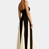 Catalina Vestido Maxi Bicolor de Tirantes Finos