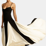 Catalina Vestido Maxi Bicolor de Tirantes Finos