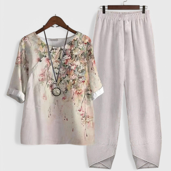 Ursula Conjunto Chic de Camisa y Pantalón con Estilo Relajado