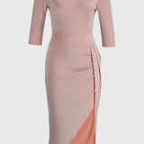 Alexa Vestido Maxi con Hombros Descubiertos y Abertura Sutil