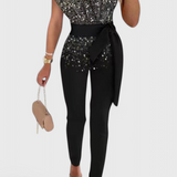 Layla Mono de Lentejuelas de Un Solo Hombro