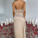 Emberly Vestido Maxi de Un Solo Hombro con Abertura Alta