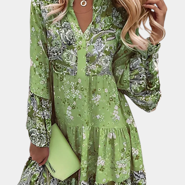 Vera Vestido Mini A-Line Floral Boho