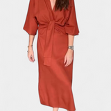 Ainhoa Vestido Casual con Nudo Frontal y Escote en V