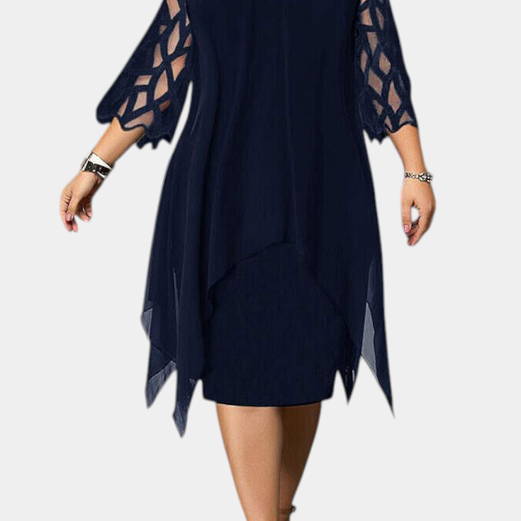 Yana Vestido Talla Grande con Mangas de Encaje