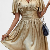 Adalee Vestido de Dama con Escote en V y Cintura Cruzada