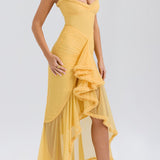 Roxanne Vestido de tirantes sin mangas con volantes