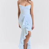 Roxanne Vestido de tirantes sin mangas con volantes