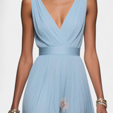 Sauline Vestido Maxi Floral Sin Mangas con Escote en V