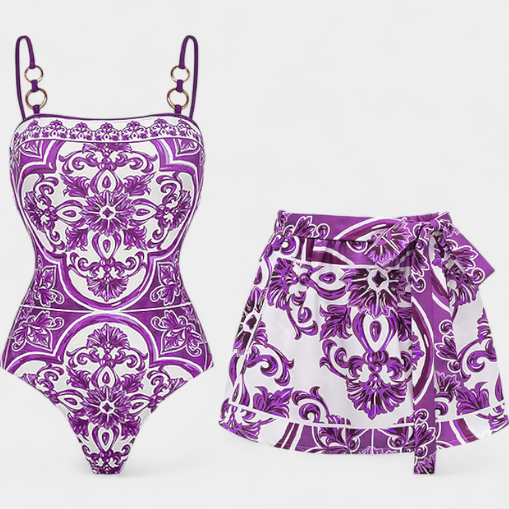 Ahria Conjunto de Traje de Baño de Una Pieza Floral