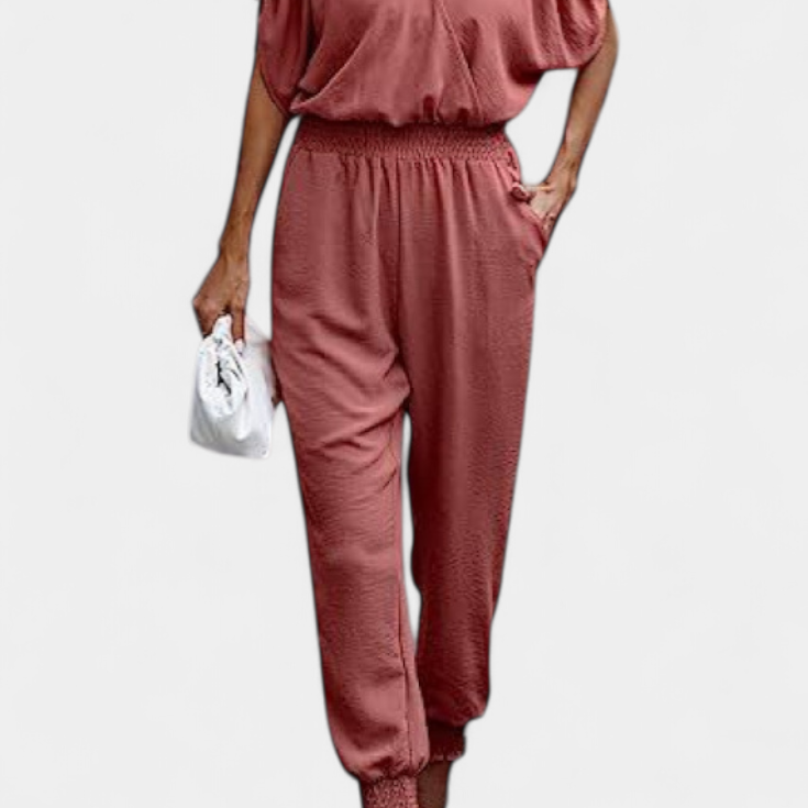 Solene Mono Casual de Hombros Descubiertos con Escote en V