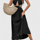 Sorina Vestido Midi Halter con Cortes