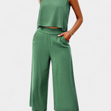 Lavinia Conjunto Boho de Top y Shorts en Lino y Algodón