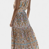 Teófila Vestido Largo Silky con Estampado de Tesoros del Océano