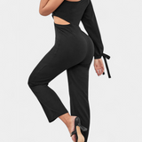 Sahar Mono Asimétrico con Cut-Out y Manga Larga Anudada