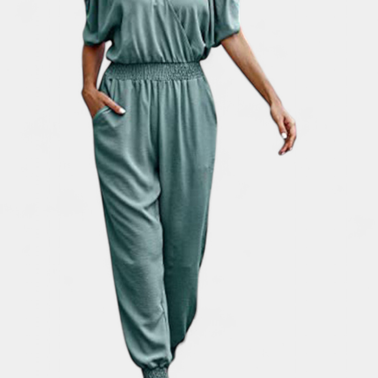 Solene Mono Casual de Hombros Descubiertos con Escote en V