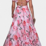 Shazia Vestido Largo Estampado Sin Espalda