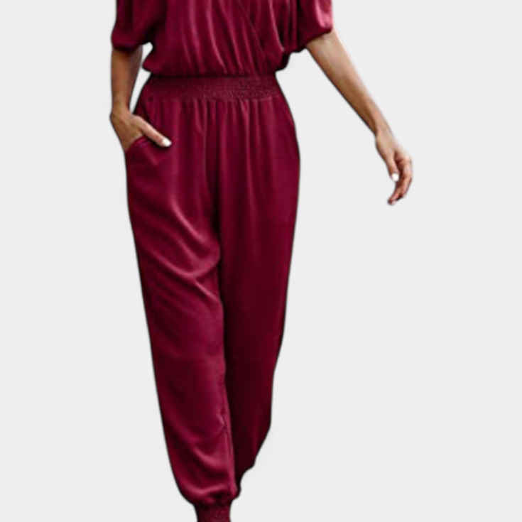 Solene Mono Casual de Hombros Descubiertos con Escote en V