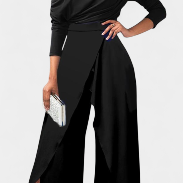 Brina Mono Largo Tie Dye con Hombros Descubiertos y Pierna Ancha con Abertura