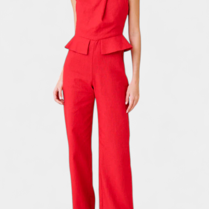 Nerida Mono Largo Asimétrico de Lino y Algodón