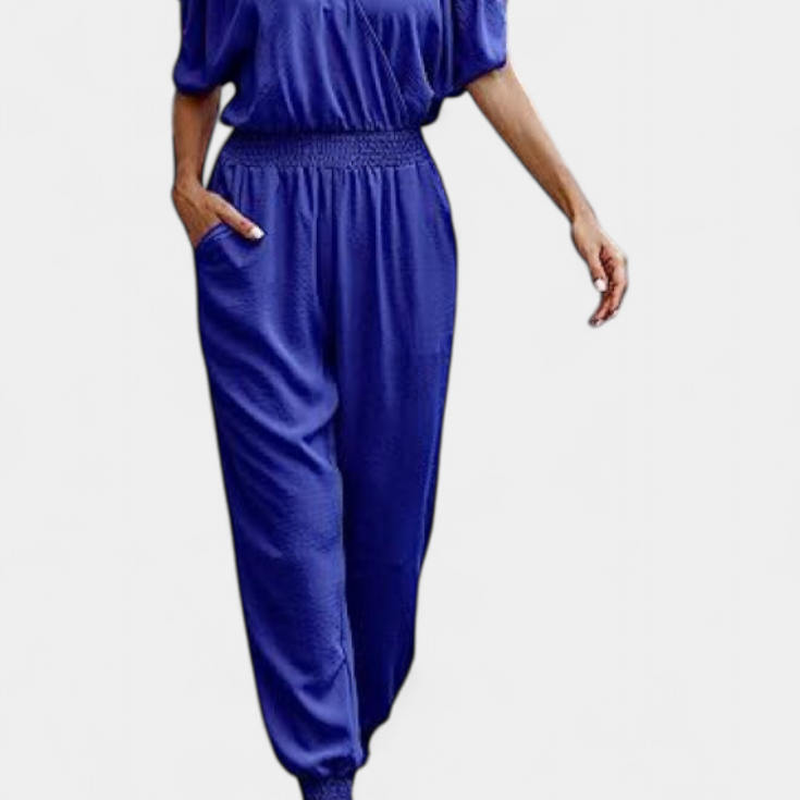 Solene Mono Casual de Hombros Descubiertos con Escote en V