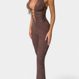 Kendra Mono Halter de Encaje con Espalda Ajustable