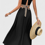 Sorina Vestido Midi Halter con Cortes