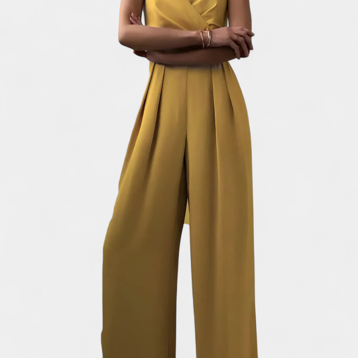 Romily Mono Sexy con Tirantes y Pierna Ancha Elegante